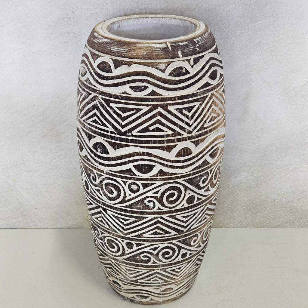 Houten Vazen - whitewash finishing