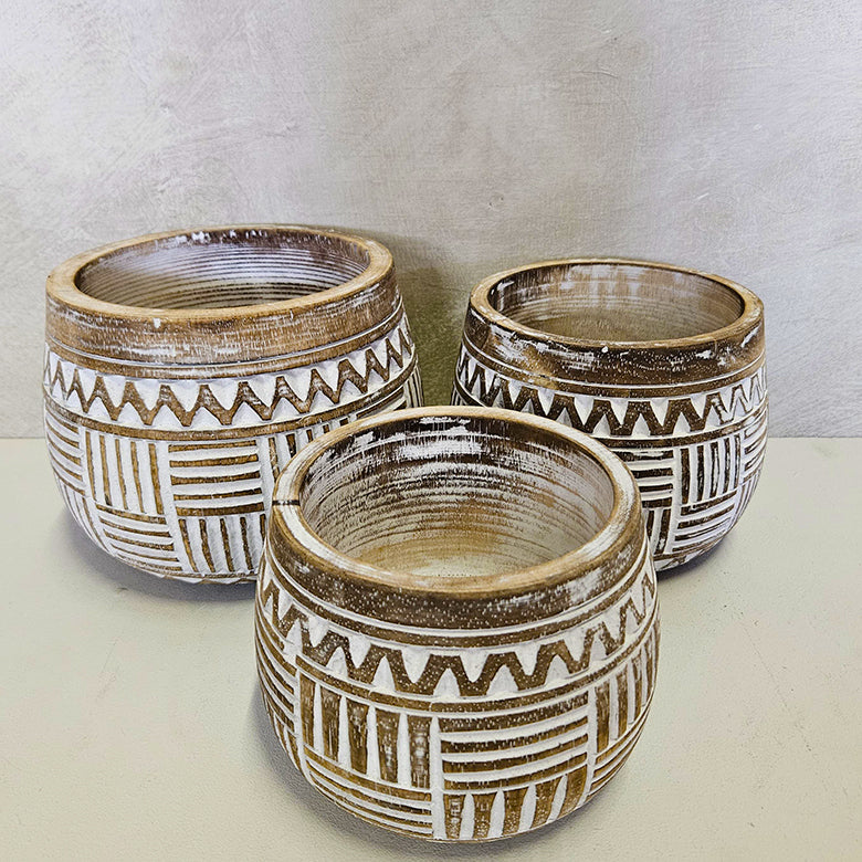 Houten potjes - whitewash