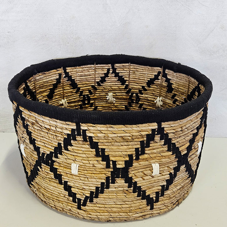 Mand bananenblad laag - zwart/wit