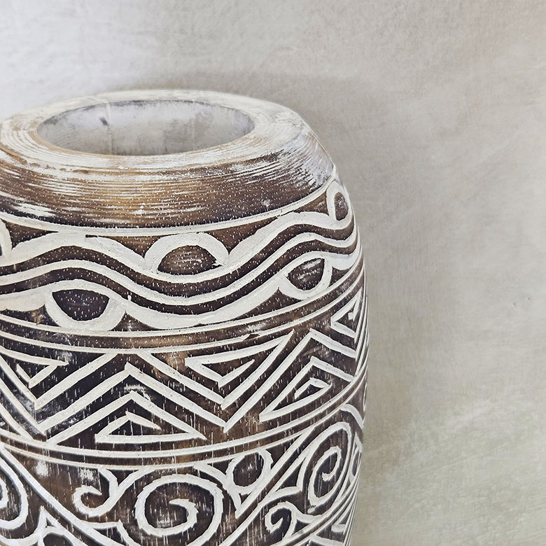 Houten Vazen - whitewash finishing