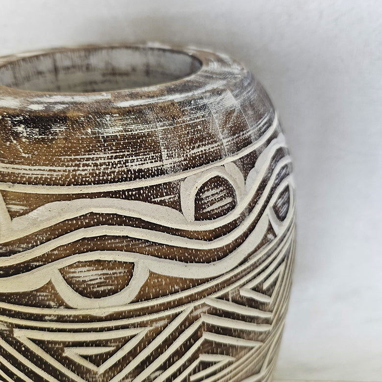 Houten Vazen - whitewash finishing