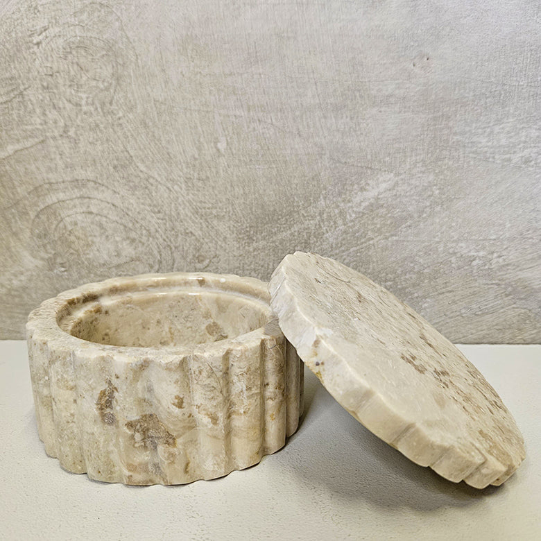 Potjes marmer crème